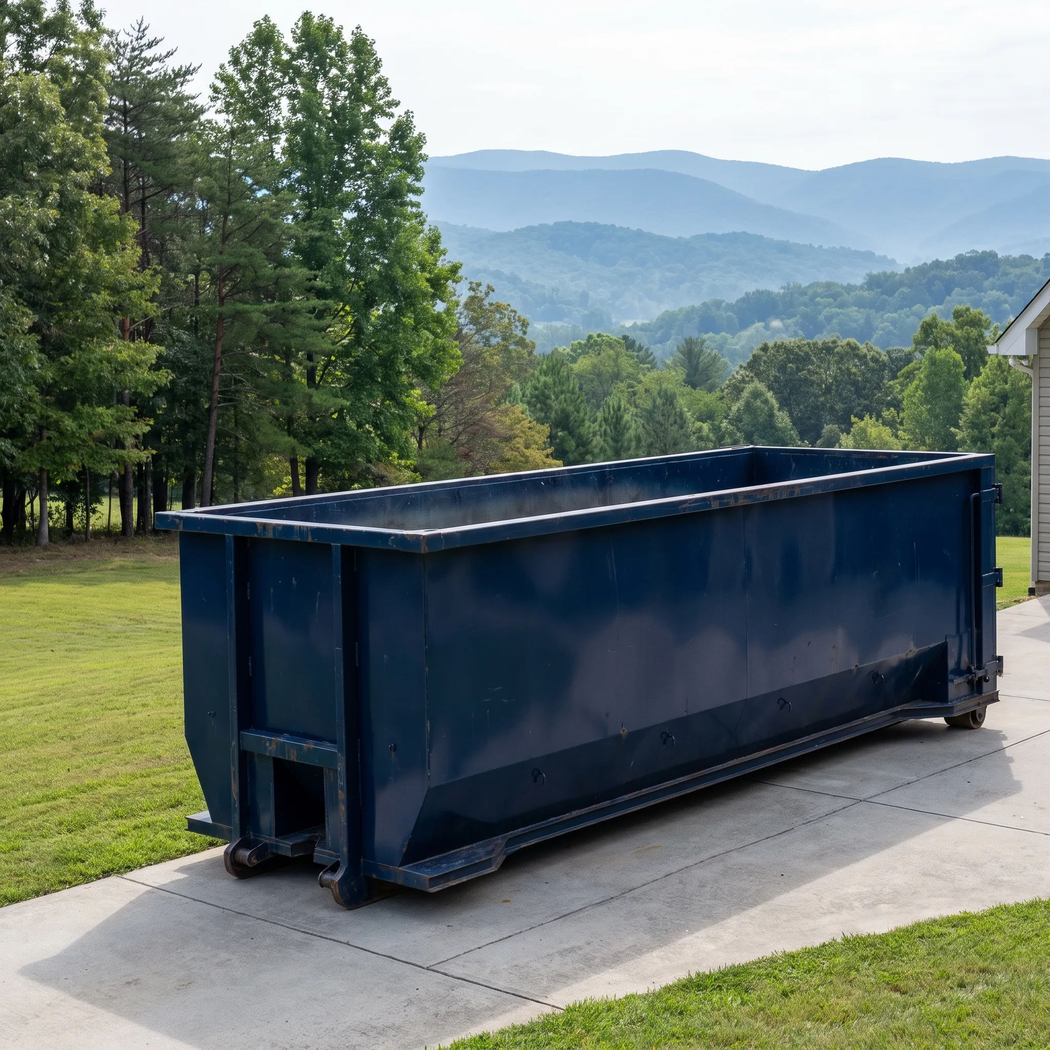Dumpster on a Raleigh, NC job site